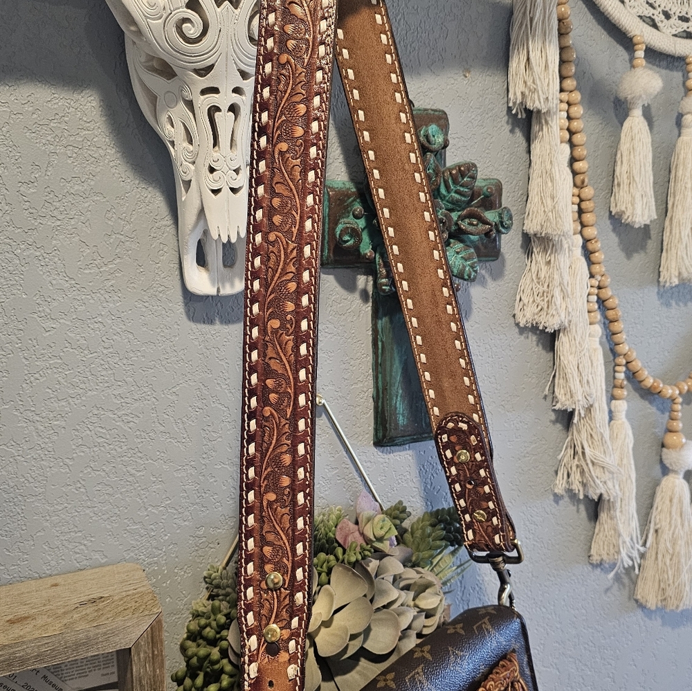 Upcycled Louis Vuitton Monogram Multi-Brown Fringe Crossbody Bag - Picture 9 of 12